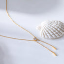 Hazel Delicate Crystal & Bar Drop Necklace