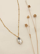 Mimi Oval Crystal Necklace - Clear