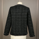 Nell Gold Thread Knitted Jacket - Black