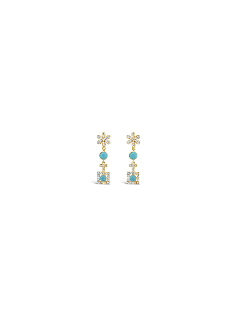 Absolute Turquoise Flower Drop Earrings E2198TQ