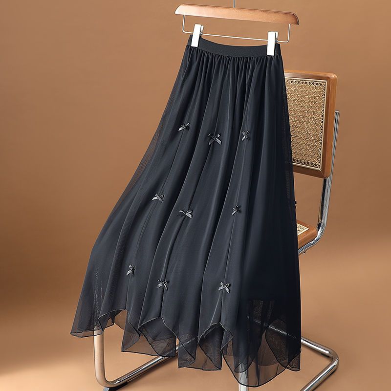 Rebecca Tulle & Bow Skirt - Black