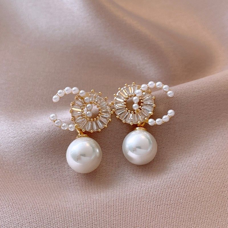 Coco Pearl & Crystal Drop Earrings
