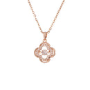 Morgan Petal Necklace With Floating Crystal - Rose