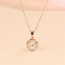 Morgan Petal Necklace With Floating Crystal - Rose