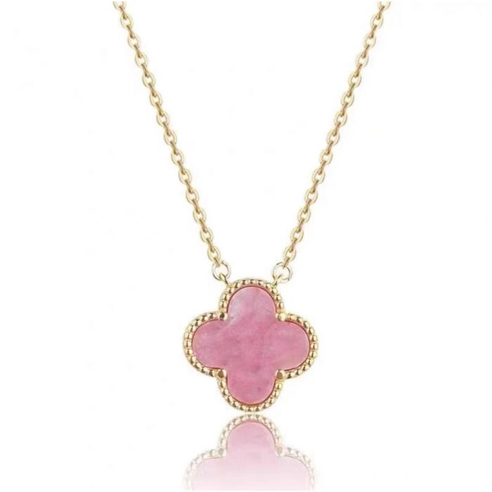 Laura Pink Petal Necklace Gold