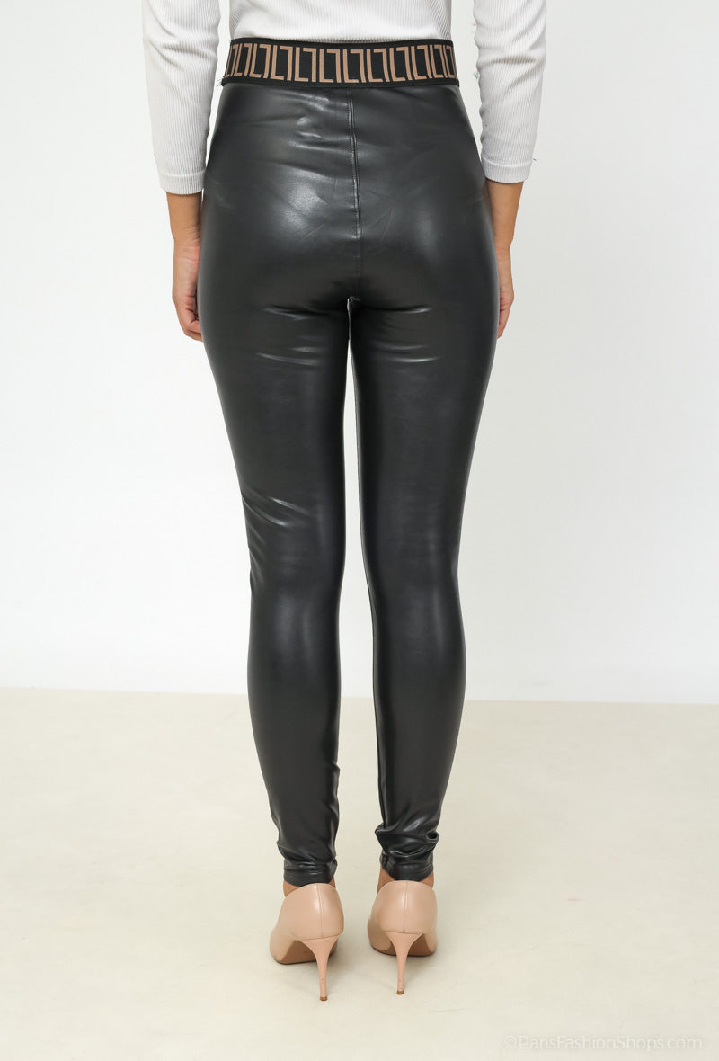 Perry High Faux Leather Leggings - Black
