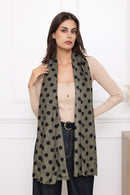 Polly Polka Dot Scarf - Khaki Green