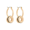 Tipperary Halo Eclipse Hoop Earrings Gold & Black 175600