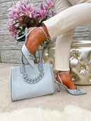 Menbur Chain Stilettos 24187 - Powder Blue Grey