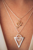 Newbridge Sonata Triangular Pendant Silver Plated P1636