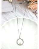 Blanca Floating Pearl & Bead Necklace - Silver