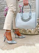 Menbur Chain Stilettos 24187 - Powder Blue Grey