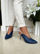 Kate Appleby "Melton" V-Cut Sling Back Stiletto - Navy