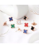 Mia Enamel Stud Earrings - Blue