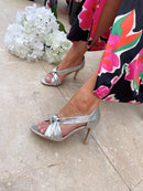 Sorento “Kilshane” Knotted High Heels - Silver