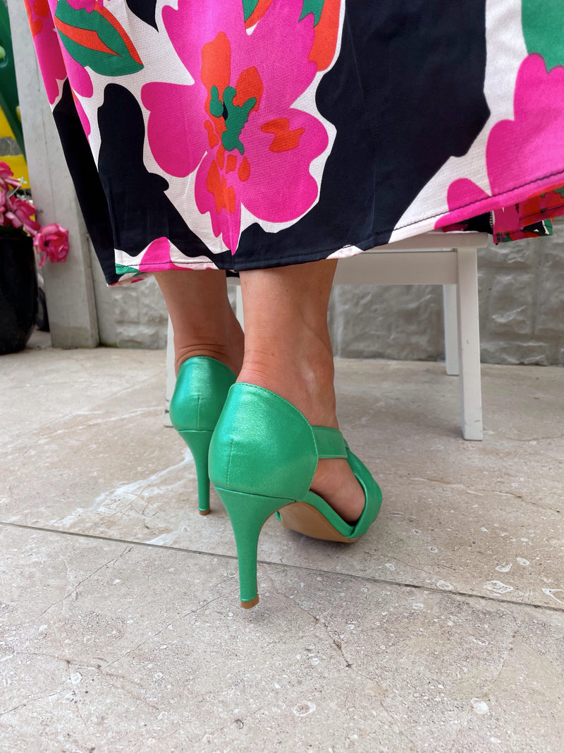 Sorento “Kilshane” Knotted High Heels - Emerald