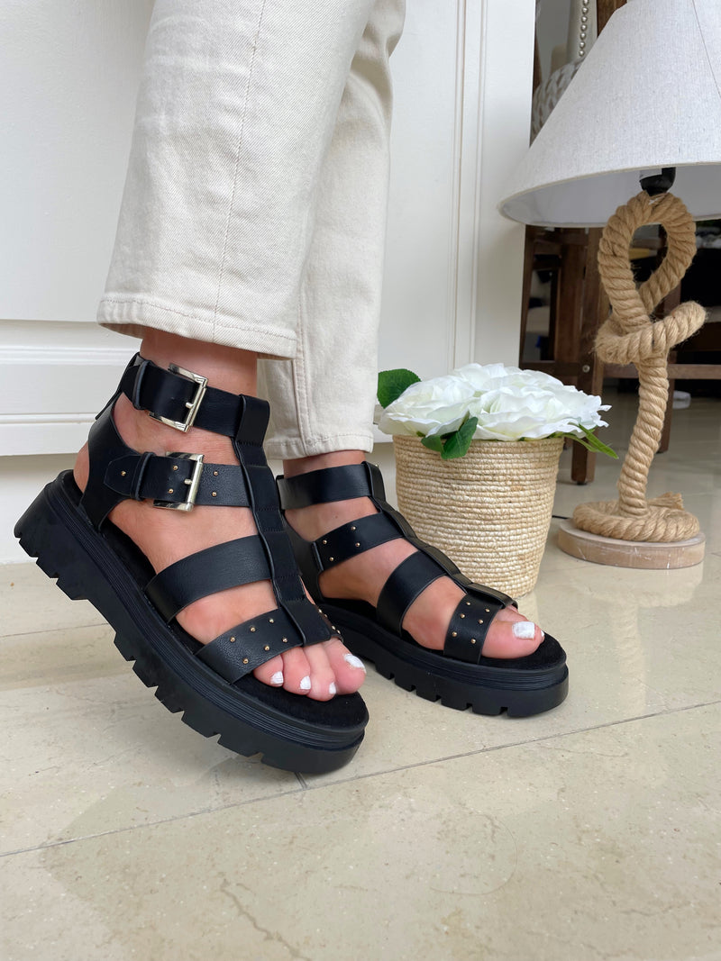 Sprox Chunky Gladiator Sandals - Black 556930