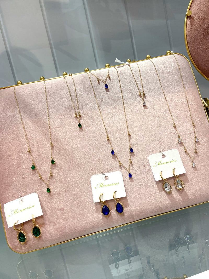 Maca Pear Drop Crystal Bracelet - Sapphire