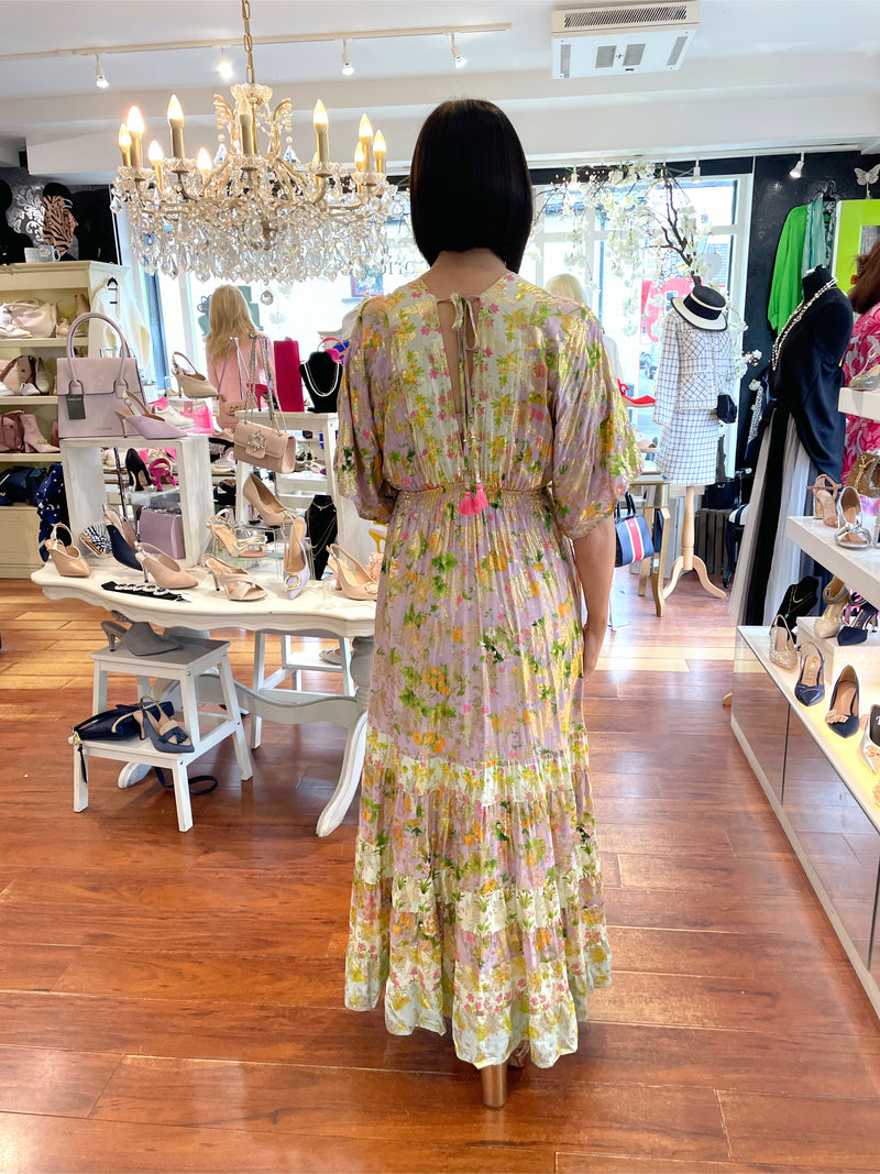 Chicama Last Queen Boho Kimono Sleeve Maxi Dress - Rose