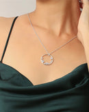 Newbridge Circular Pendant Clear Stones  P1140