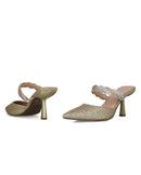 Menbur 23952 Oro Gold Glitter Mule