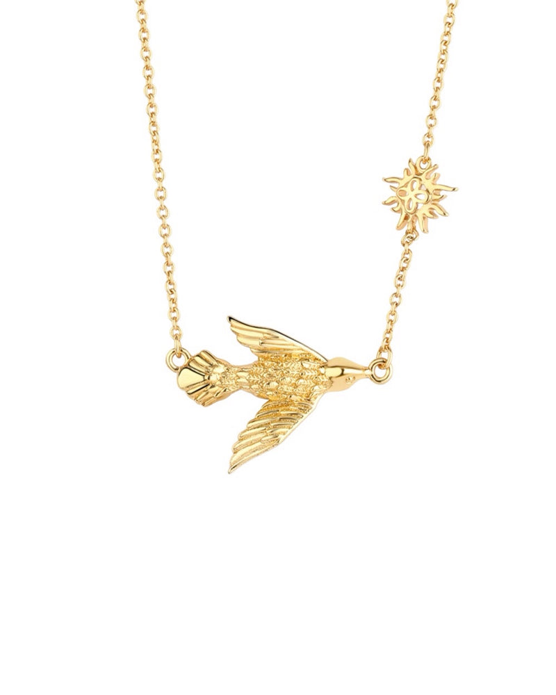 Newbridge Amy Huberman Gold Plated Necklace with Bird and Sun Charm NL407