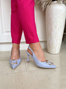Sorento “Ellingham” Stiletto Sling With Brooch - Lilac