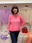 Erica Pleated Blouse Pink