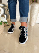 Redz Rainbow Animal Print Trainer - Black Mukti M151137-1