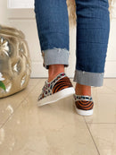 Redz Rainbow Animal Print Trainer - Black Mukti M151137-1