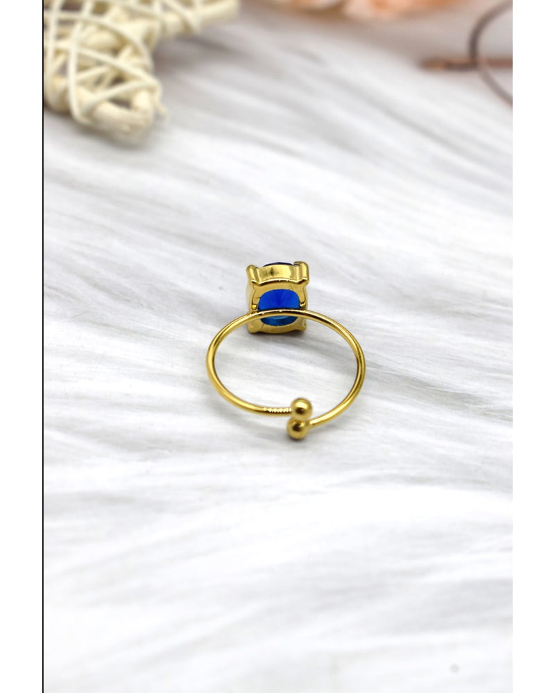 Carmen Jewel Adjustable Ring - Sapphire Blue