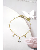 Maca Pear Drop Crystal Bracelet - Diamante