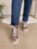 Redz Rainbow Animal Print Trainer - Beige Multi M15186-4