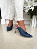 Kate Appleby "Melton" V-Cut Sling Back Stiletto - Navy
