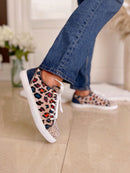 Redz Rainbow Animal Print Trainer - Beige Multi M15186-4