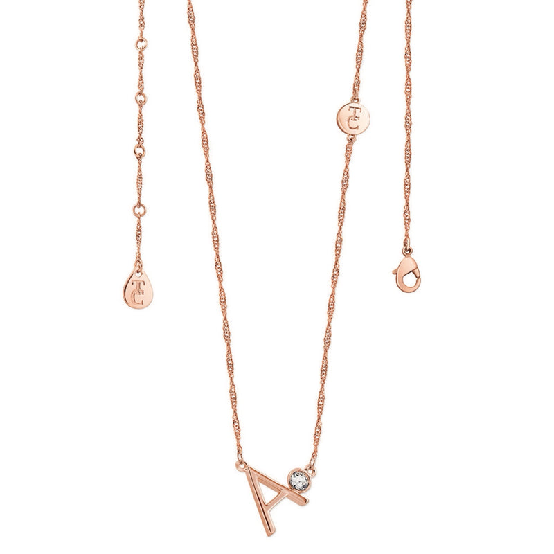 Tipperary Crystal Initial Pendants - Rose Gold