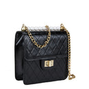Paris Quilted Box Bag - Black