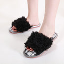 Fluffy Tweed Slippers