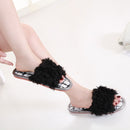 Fluffy Tweed Slippers