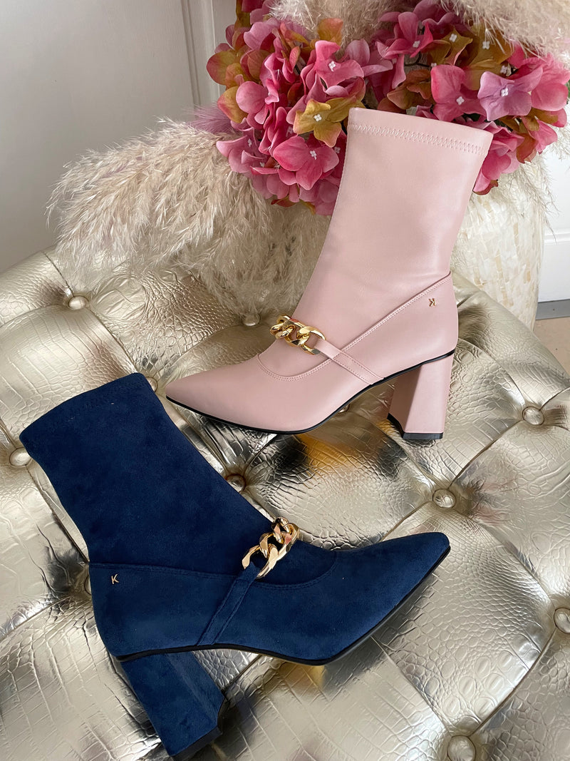 Kate Appleby Golden Chain Ankle Boot - Sapphire Navy