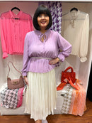 Erica Pleated Blouse Lilac