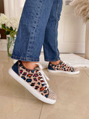 Redz Rainbow Animal Print Trainer - Beige Multi M15186-4