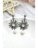 Marbella Statement Pearl Drop Earrings - Silver