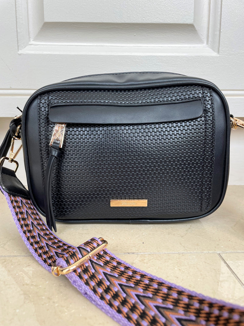 Seema Box Crossbody Bag With Two Straps 18H1441 - Black