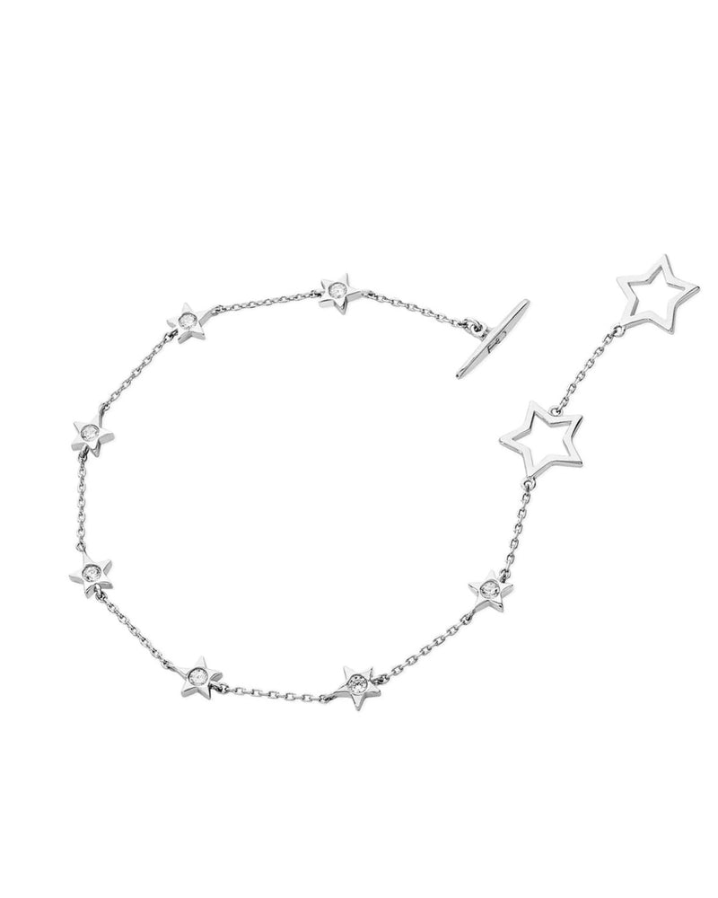 Tipperary Crystal Stars Silver Bolo Chain Bracelet 135376