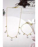 Maca Pear Drop Crystal Bracelet - Diamante