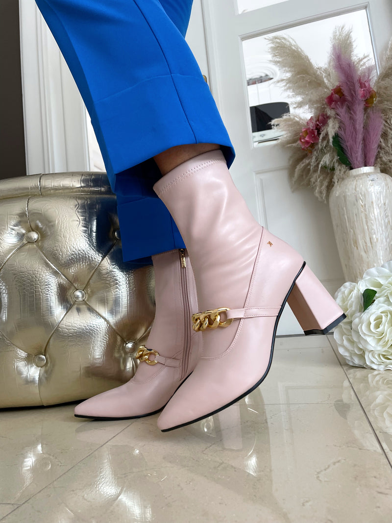 Kate Appleby Tayport Golden Chain Ankle Boot - Blush Pink Rose