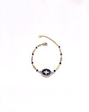 Florence Bead & Gold Enamel Bracelet - Royal Blue