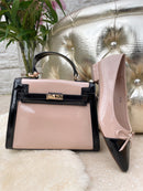 Menbur Leather Ballerina Pump 24108 - Black & Neutral