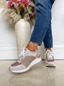 Redz Wedge Trainer Beige Blush and Rose Gold Q07110-17